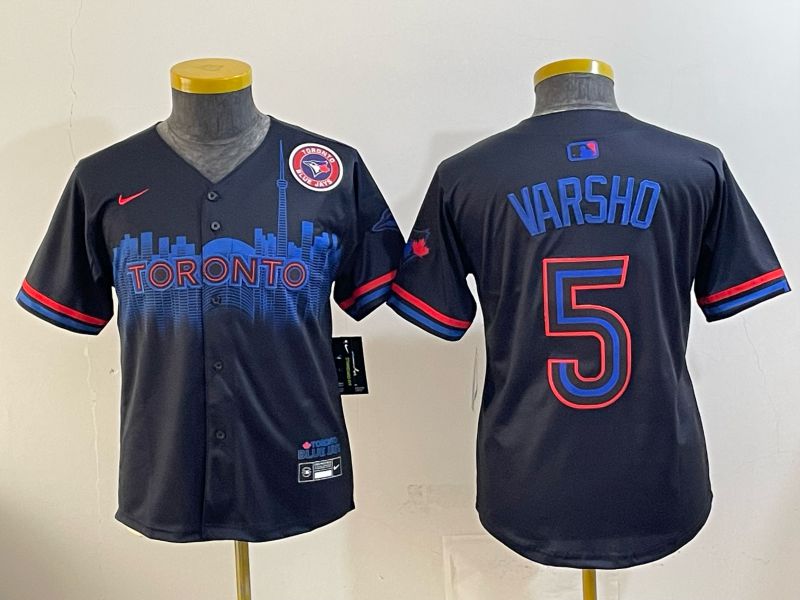 Youth 2025 Nike Toronto Blue Jays #5 Varsho Blue Game MLB Jersey 04->youth mlb jersey->Youth Jersey